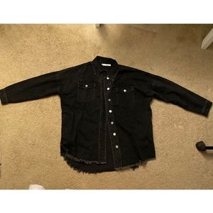 Adika black faded oversized shacket